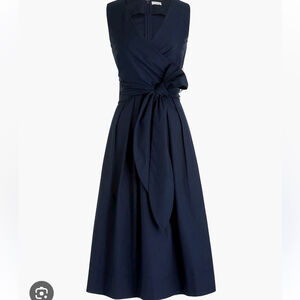J. Crew Factory Cotton Navy Midi Dress - Size 4